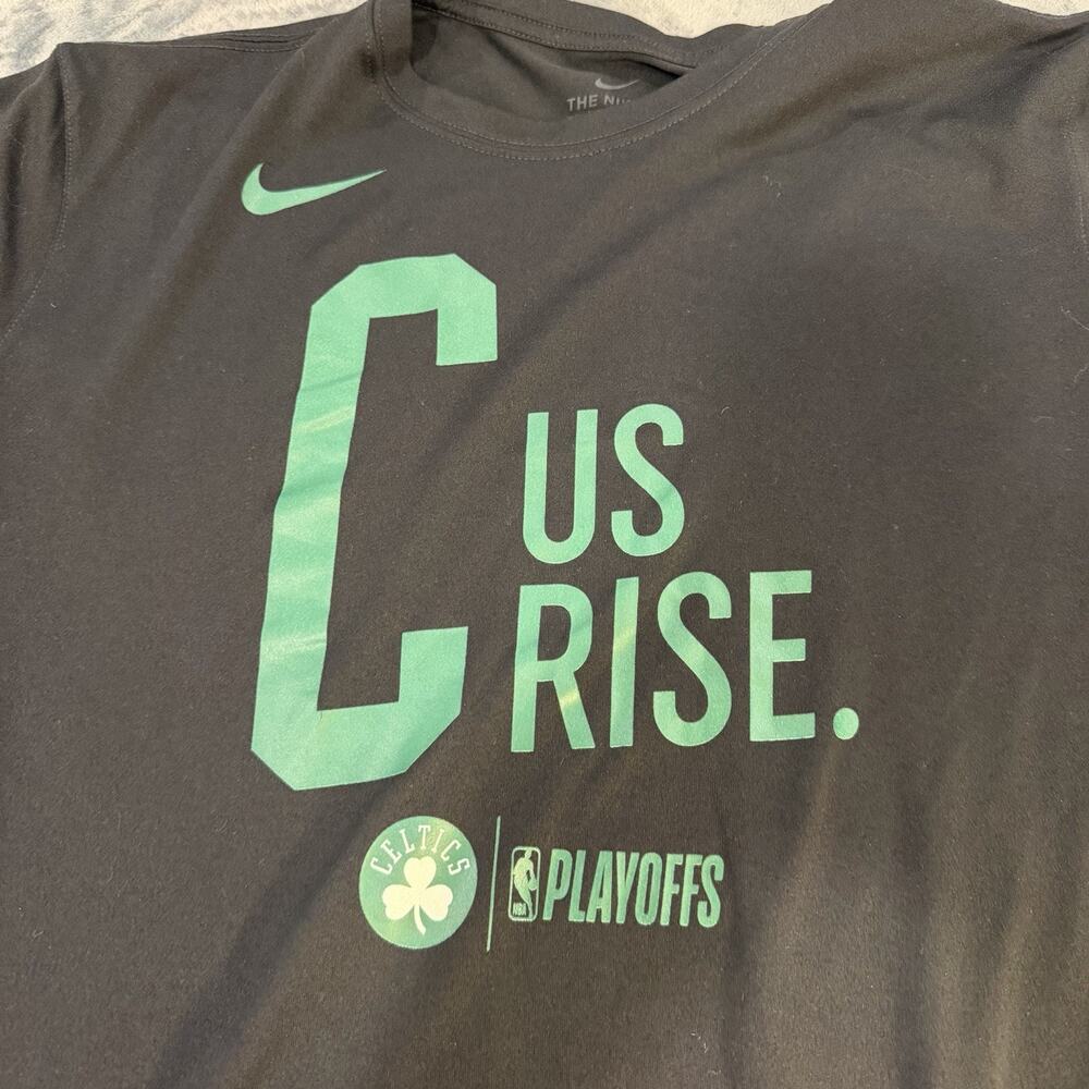 Boston Celtics Nike Dri Fit Black NBA Playoffs Mantra Legend T Shirt Mens Sz L